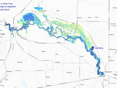 Loch Garry flood map – Option 1: Base case during a moderate flood event (10.9m)